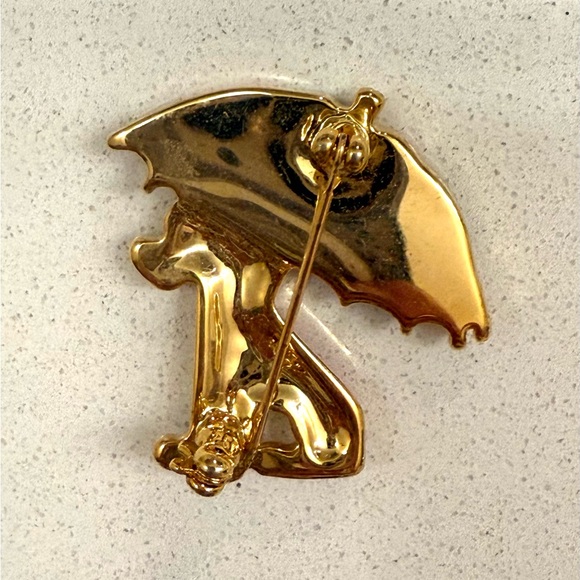 Charming Dog Brooch with Colorful Umbrella - Picture 2 of 2